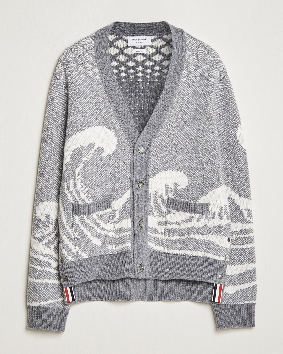 Herren | Pullover | Thom Browne | Fair Isle Jacquard Cardigan Grey