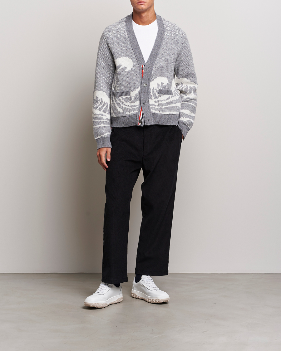 Herren | Pullover | Thom Browne | Fair Isle Jacquard Cardigan Grey