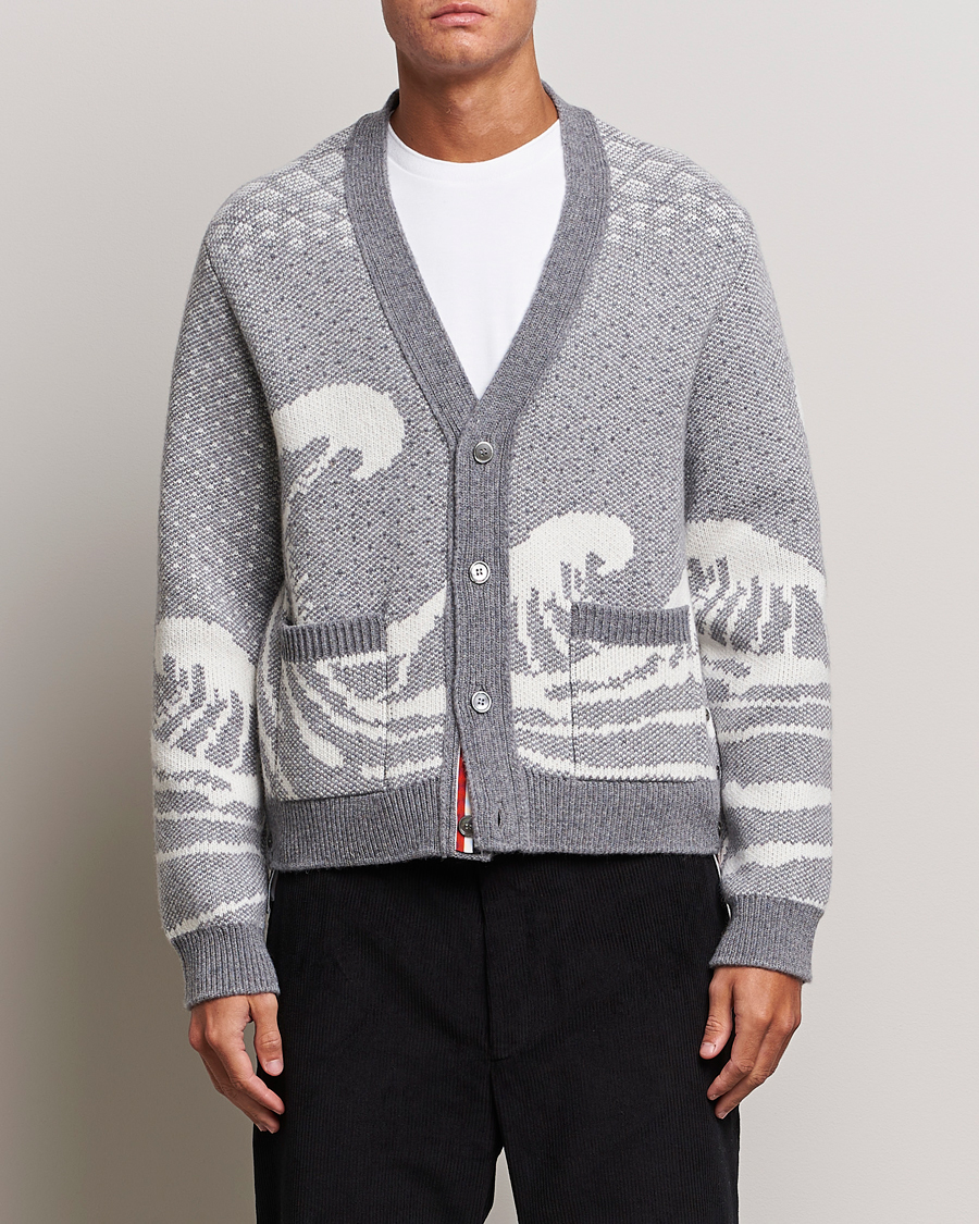Herren | Pullover | Thom Browne | Fair Isle Jacquard Cardigan Grey