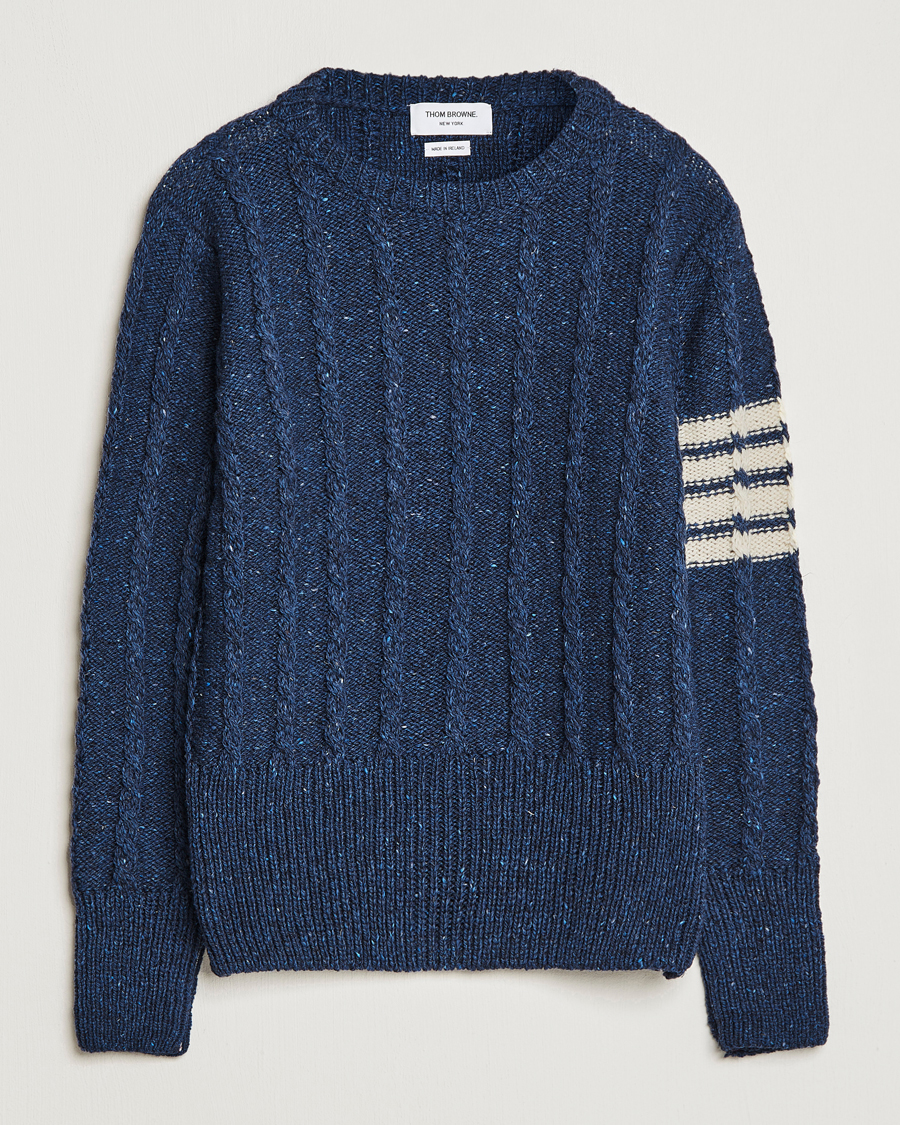 Herren | Pullover | Thom Browne | Donegal Cable Sweater Blue