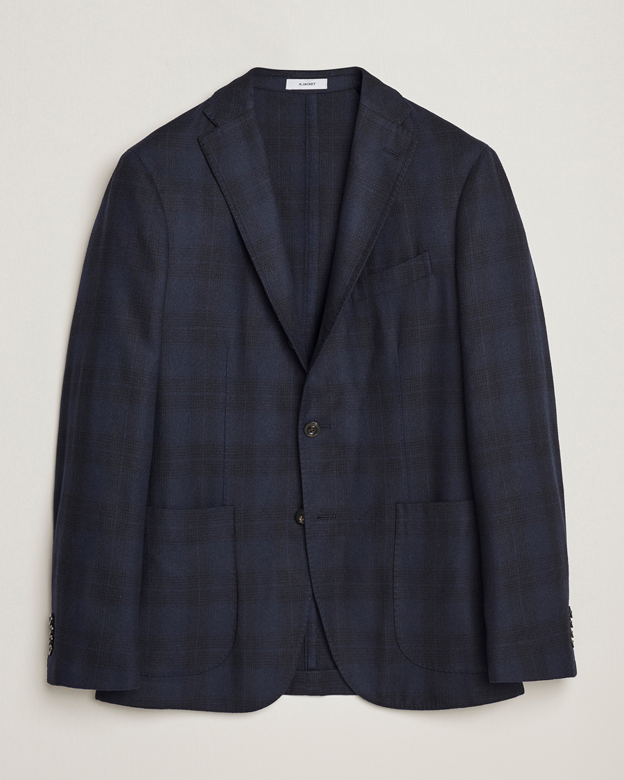 Herren | Sakkos | Boglioli | K Jacket Wool Herringbone Blazer Navy