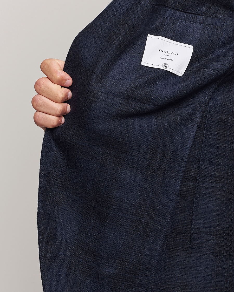 Herren | Sakkos | Boglioli | K Jacket Wool Herringbone Blazer Navy