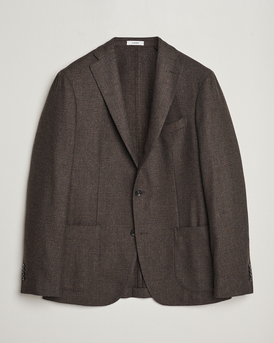 Herren | Sakkos | Boglioli | K Jacket Prince Of Wales Blazer Dark Brown