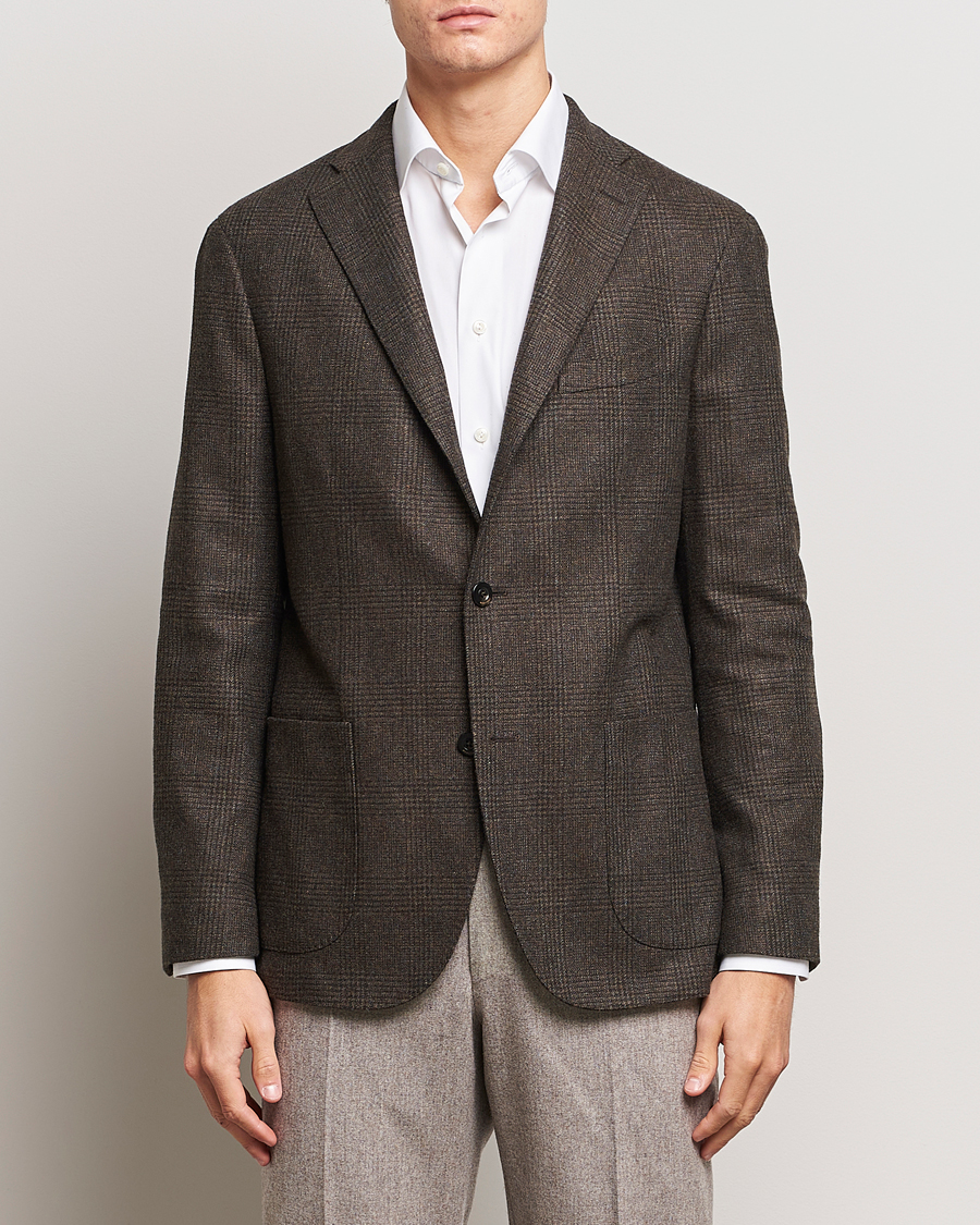 Herren | Sakkos | Boglioli | K Jacket Prince Of Wales Blazer Dark Brown