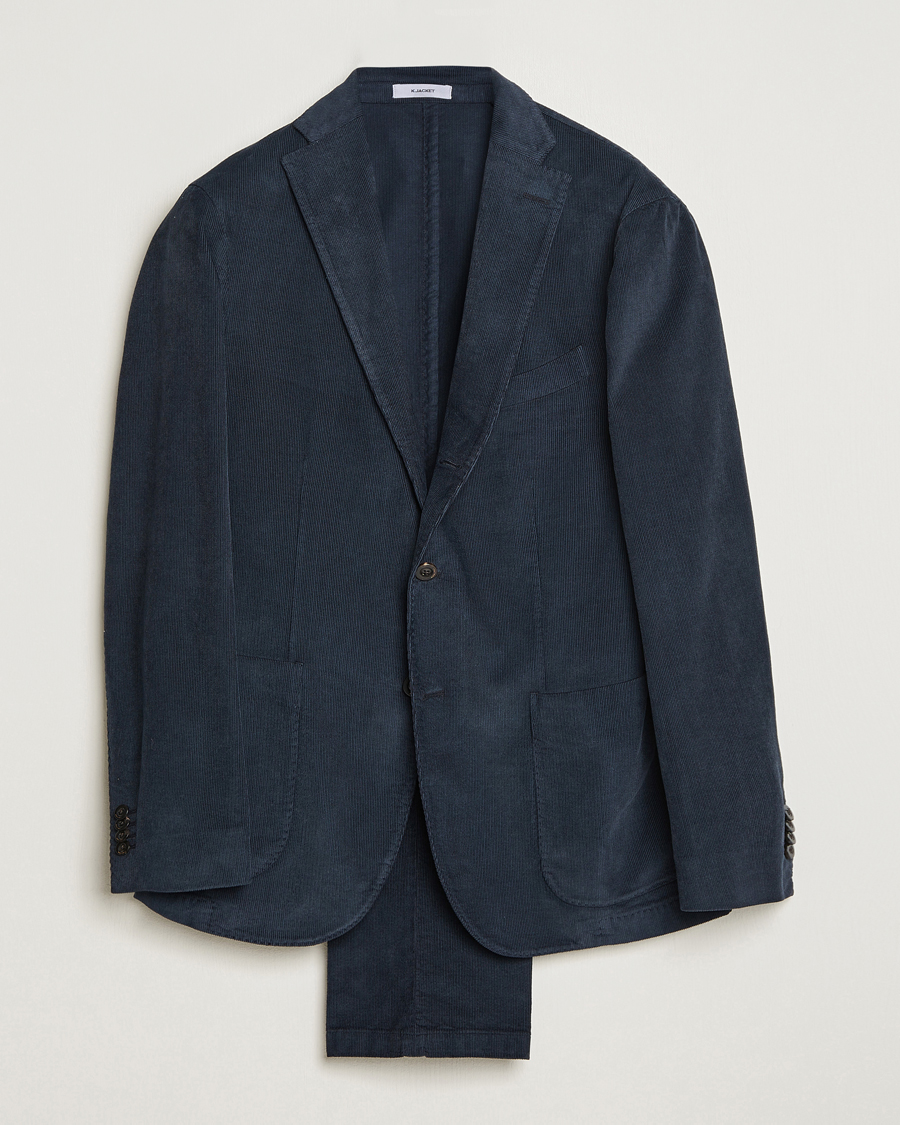 Herren | Anzüge | Boglioli | K Jacket Baby Corduroy Suit Navy