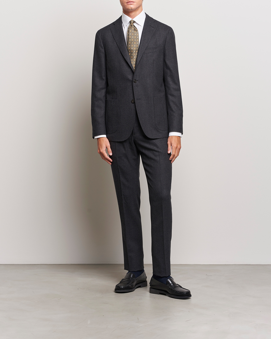 Herren | Anzüge | Boglioli | K Jacket Light Flannel Suit Dark Grey