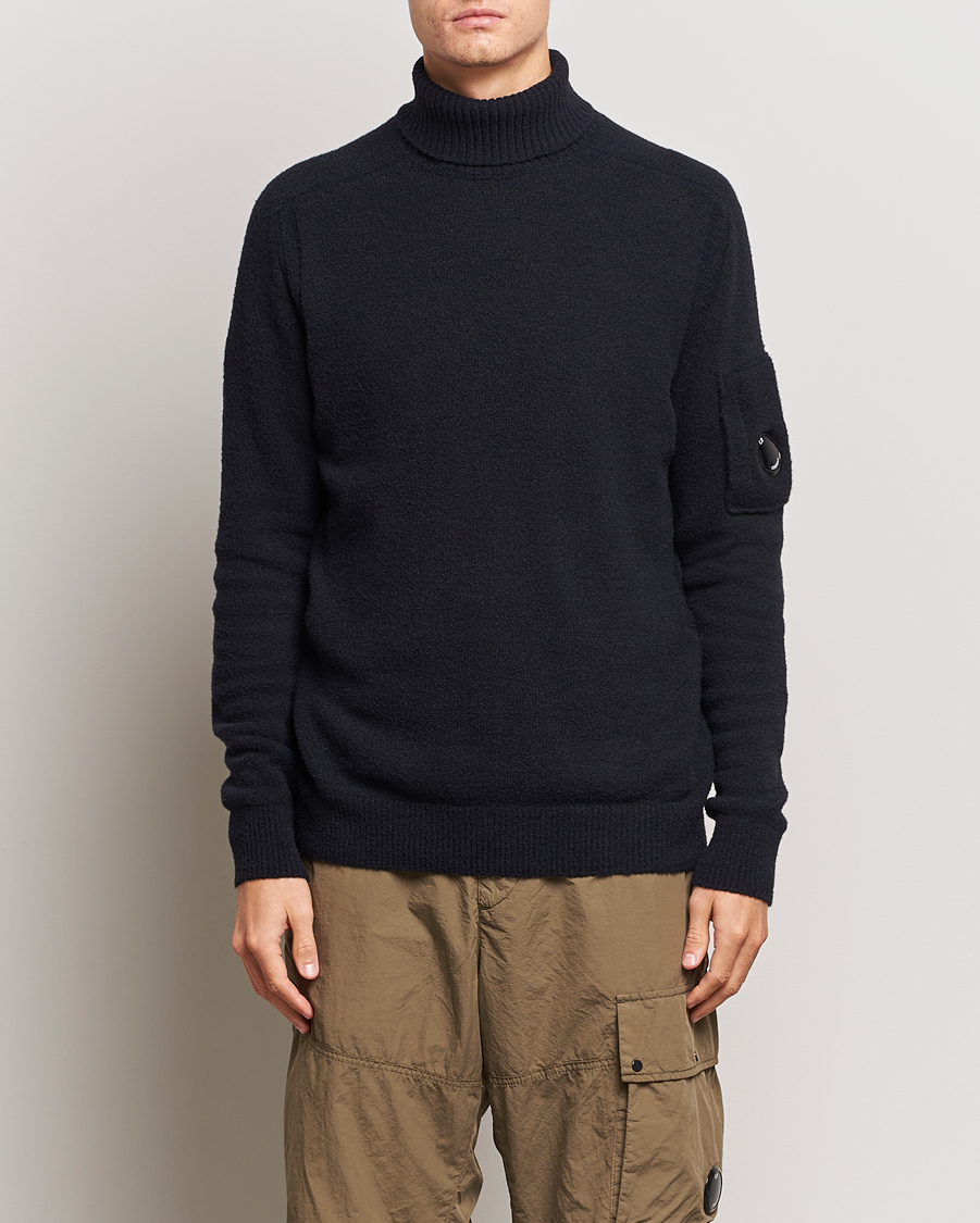 Herren | Pullover | C.P. Company | Fleece Knit Rollneck Black