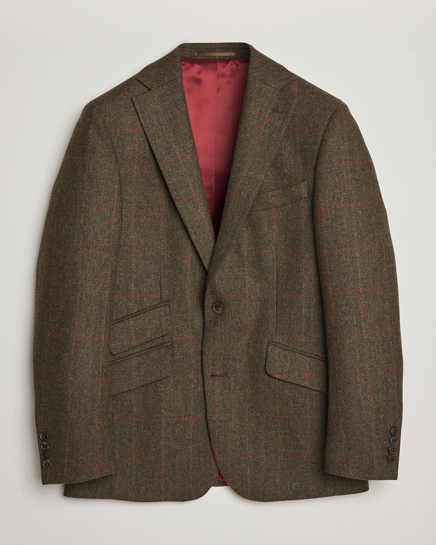 Herren | Sakkos | Walker Slater | Edward Lambswool Windowpane Blazer Green
