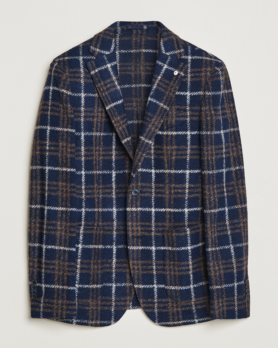 Herren | Sakkos | L.B.M. 1911 | Jack Checked Wool Jersey Blazer Navy