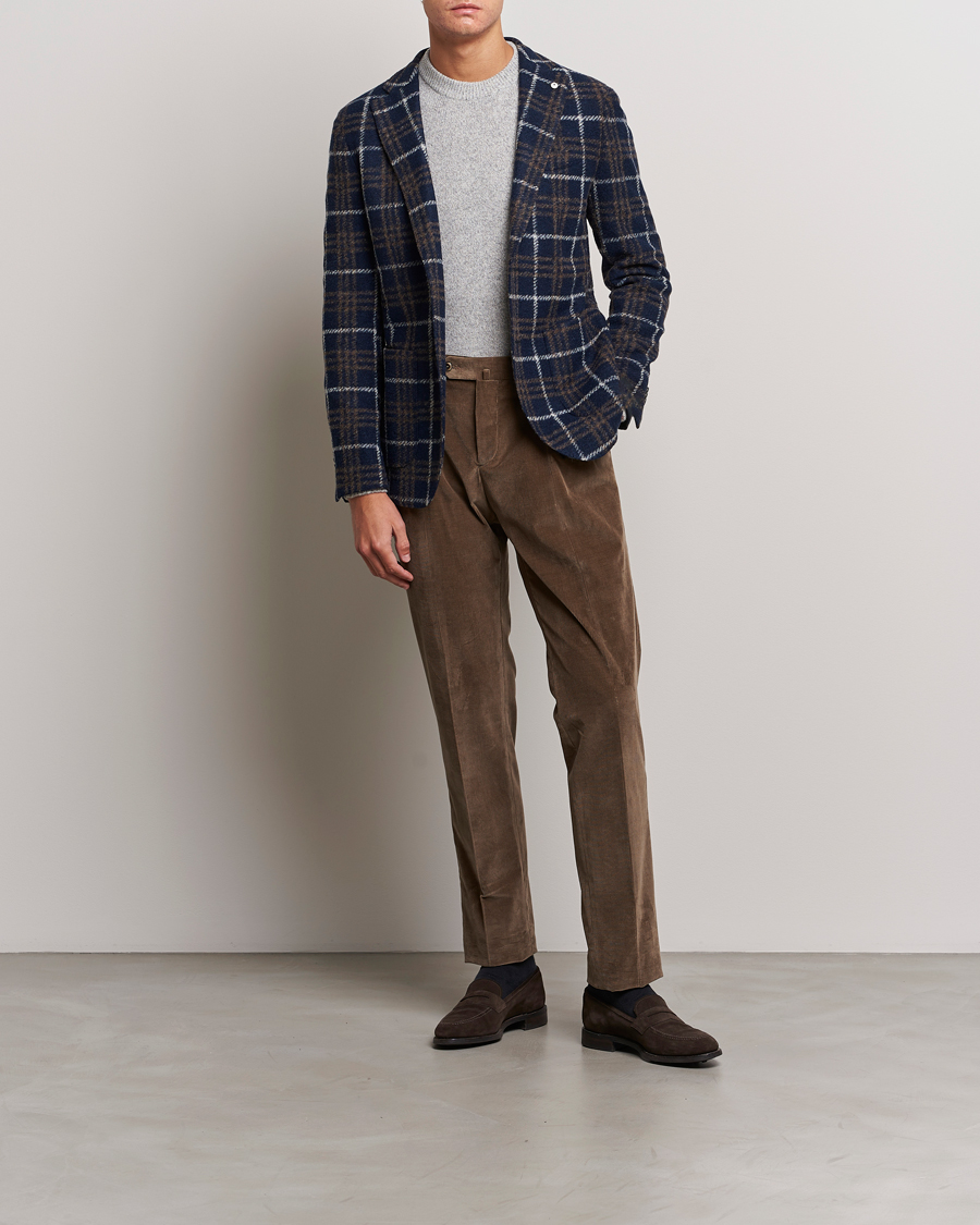 Herren | Sakkos | L.B.M. 1911 | Jack Checked Wool Jersey Blazer Navy