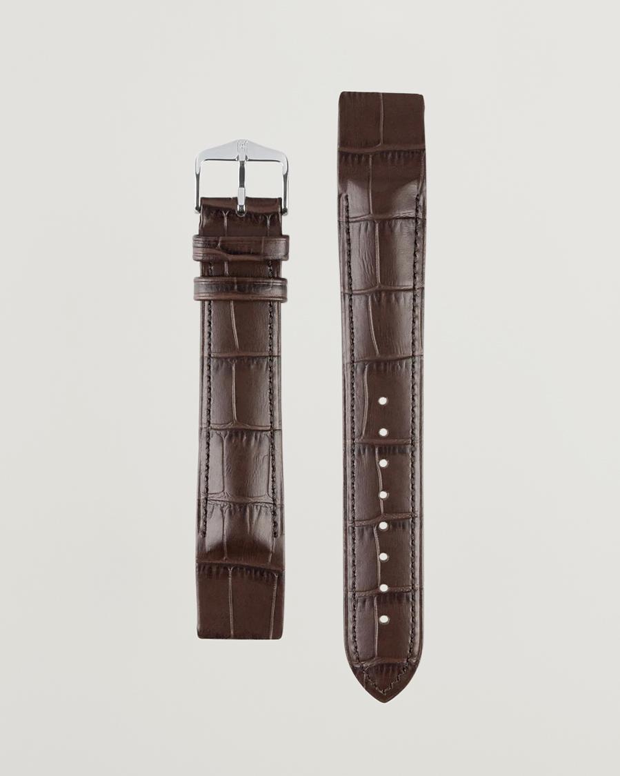 Herren |  | HIRSCH | Duke Embossed Leather Watch Strap Brown