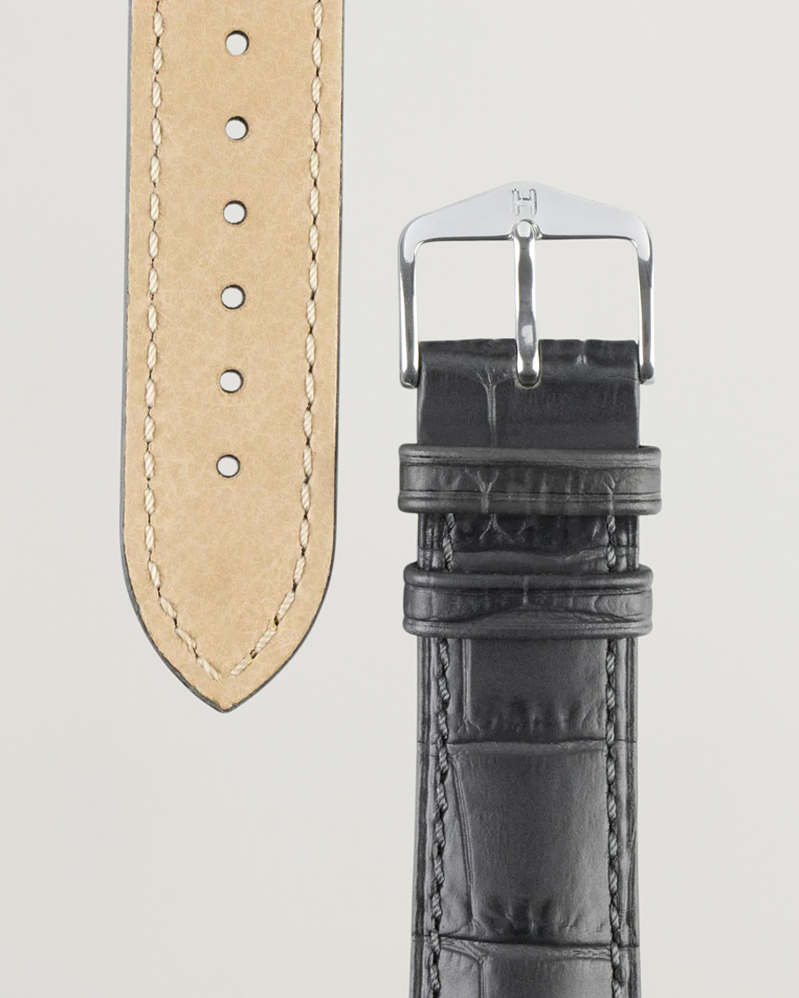 Herren | HIRSCH | HIRSCH | Duke Embossed Leather Watch Strap Grey