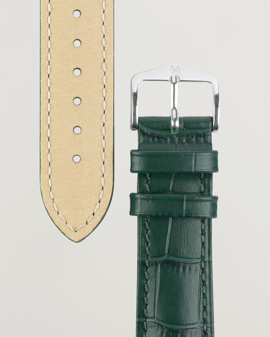 Herren | HIRSCH | HIRSCH | Duke Embossed Leather Watch Strap Green