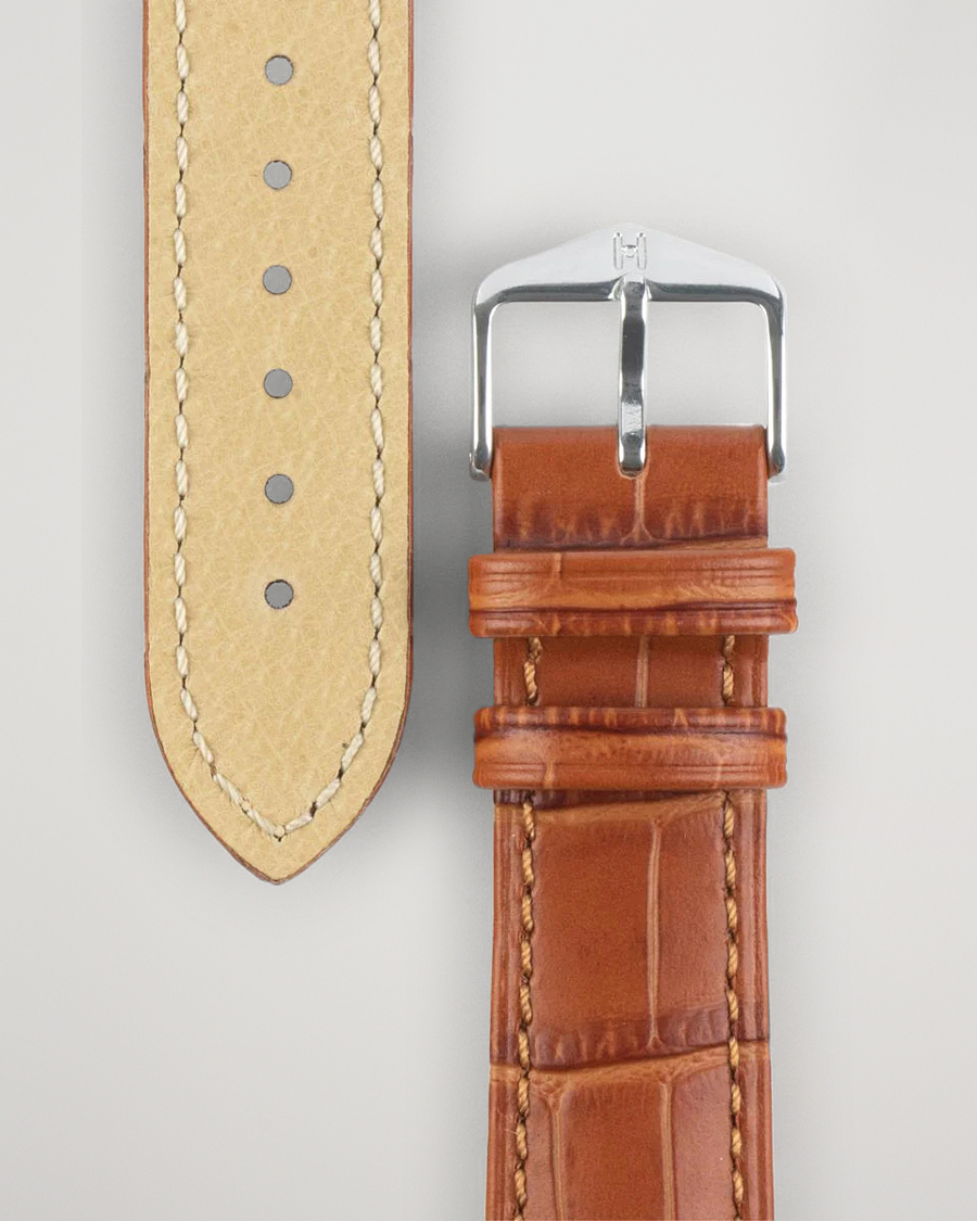 Herren | HIRSCH | HIRSCH | Duke Embossed Leather Watch Strap Honey Brown