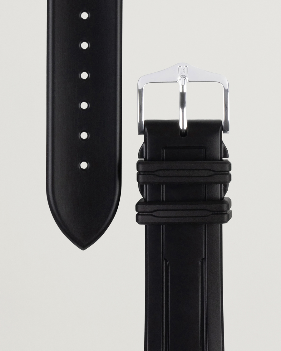 Herren | Uhrenarmband | HIRSCH | Hevea Rubber Watch Strap Black