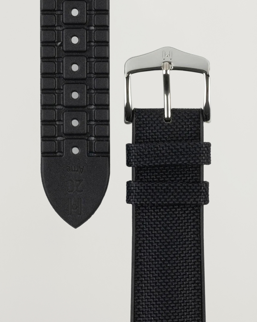 Men | Watch straps | HIRSCH | Arne Sailcloth Effect Performance Watch Strap Black