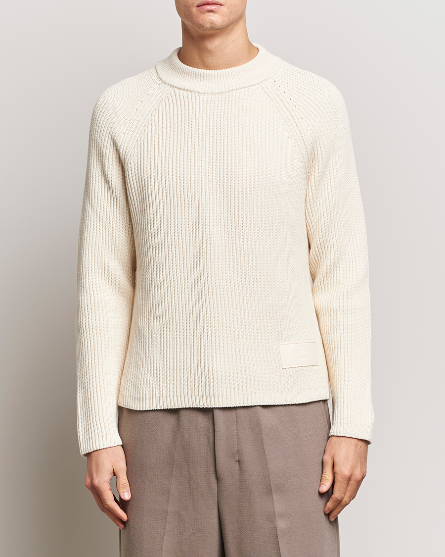 Herren | Pullover | AMI | Heavy Knitted Crew Neck Ivory
