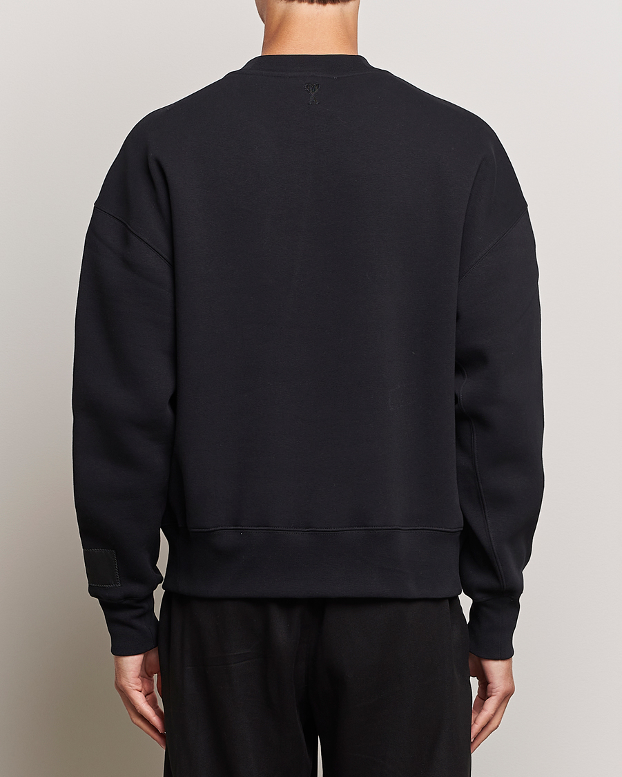 Herren | Pullover | AMI | Brushed Cotton Crew Neck Sweatshirt Black