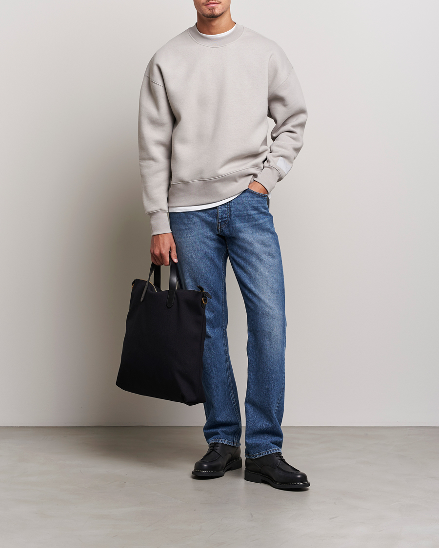 Herren | Pullover | AMI | Brushed Cotton Crew Neck Sweatshirt Pearl Grey