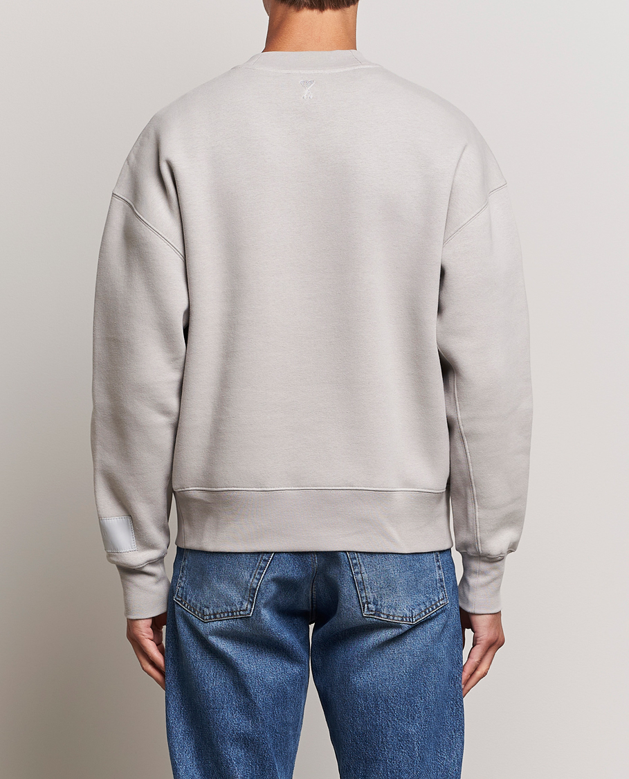Herren | Pullover | AMI | Brushed Cotton Crew Neck Sweatshirt Pearl Grey