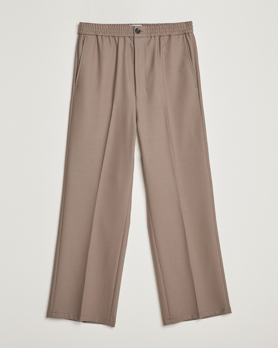 Herren | Hosen | AMI | Wool Drawstring Trousers Taupe