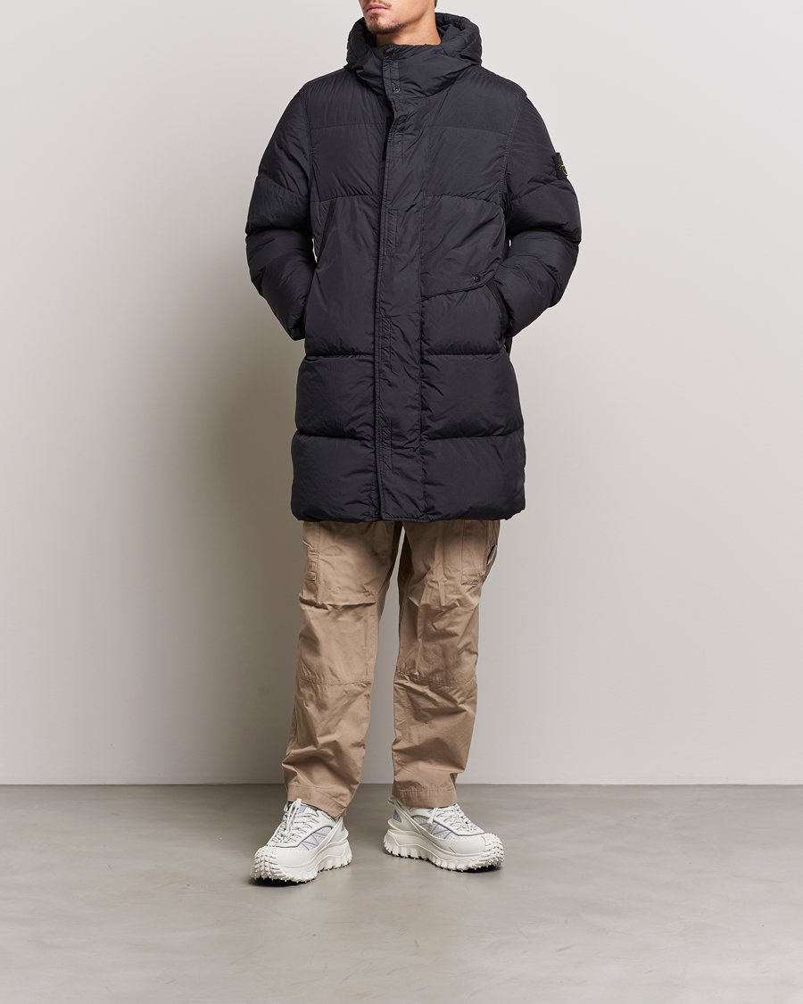 Herren | Jacken | Stone Island | Garment Dyed  Recycled Nylon Long Down Jacket Black