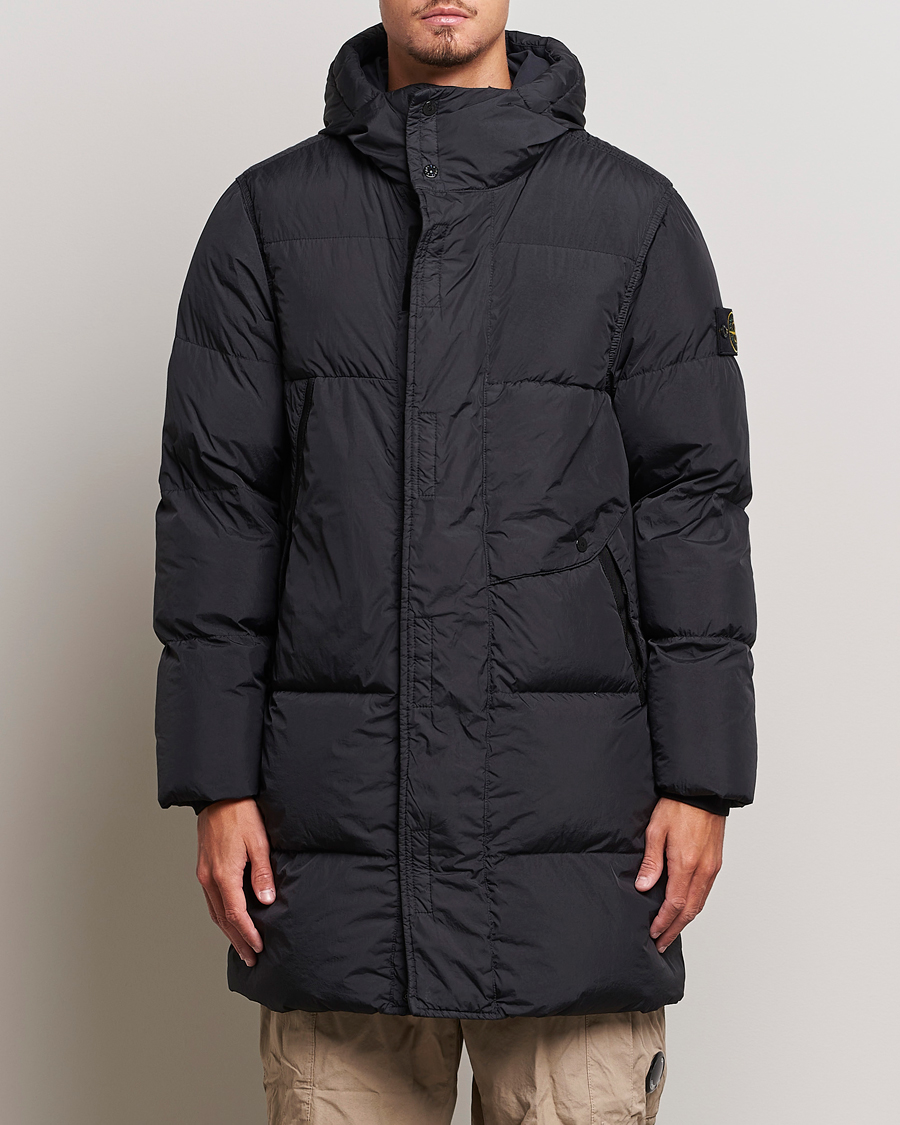Herren | Jacken | Stone Island | Garment Dyed  Recycled Nylon Long Down Jacket Black