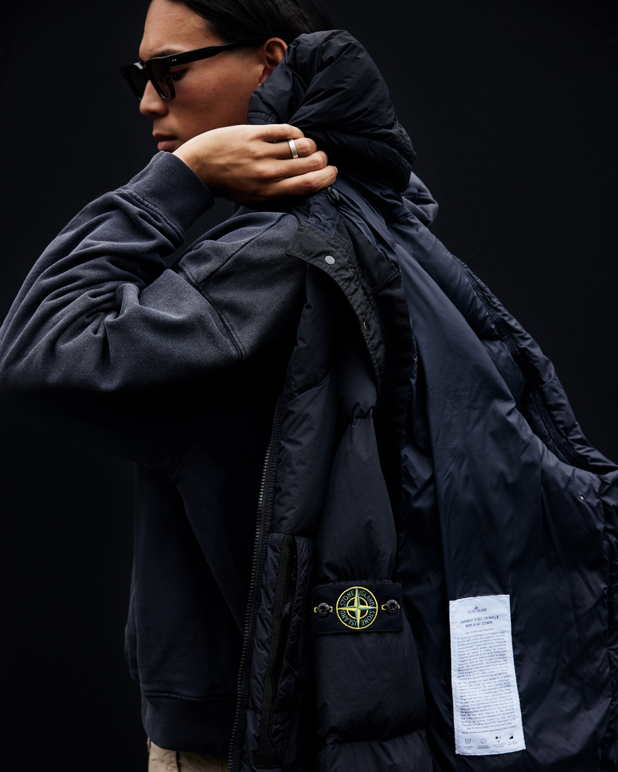 Herren | Jacken | Stone Island | Garment Dyed  Recycled Nylon Long Down Jacket Black
