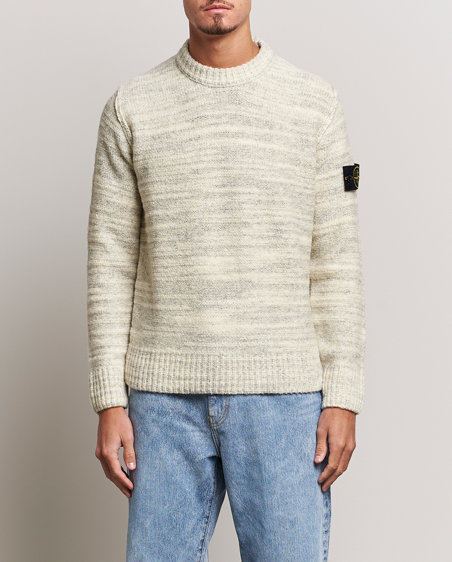Herren | Pullover | Stone Island | Knitted Wool/Nylon Sweater Plaster