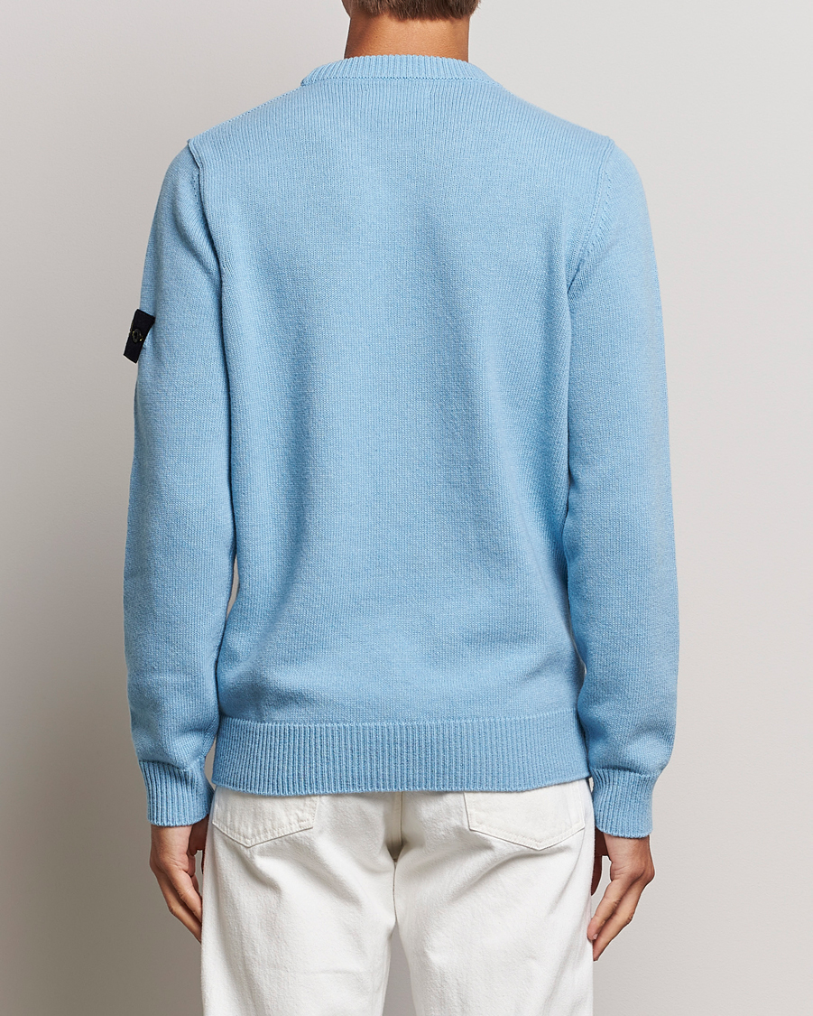 Herren | Pullover | Stone Island | Knitted Lambwool Sweater Sky Blue