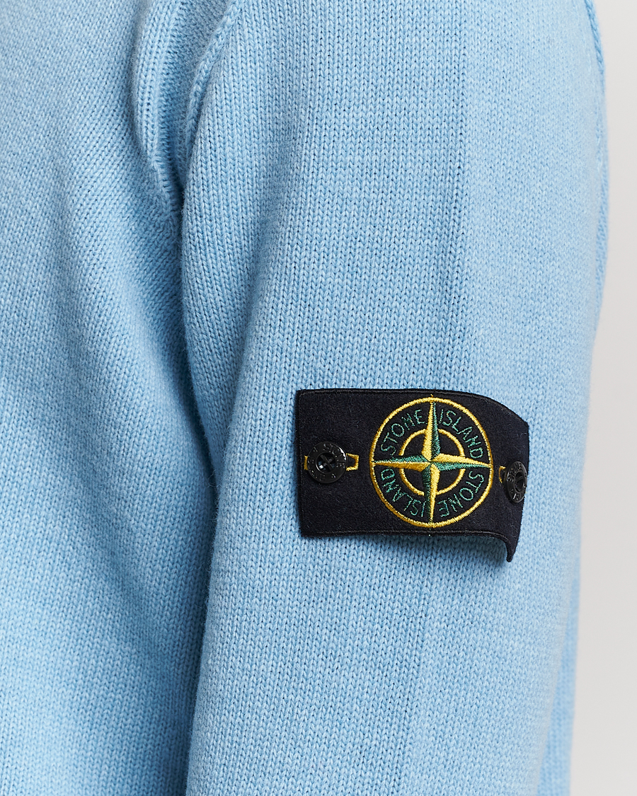 Herren | Pullover | Stone Island | Knitted Lambwool Sweater Sky Blue