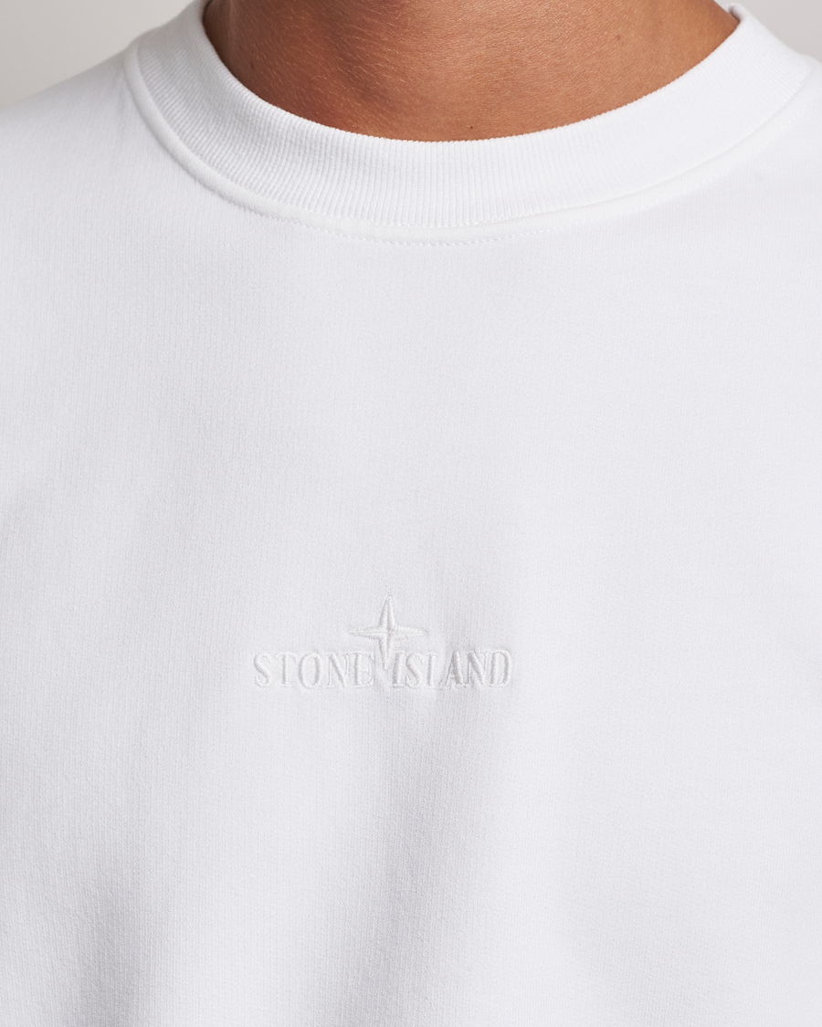 Herren | Pullover | Stone Island | Garment Dyed Fleece Logo Sweatshirt White