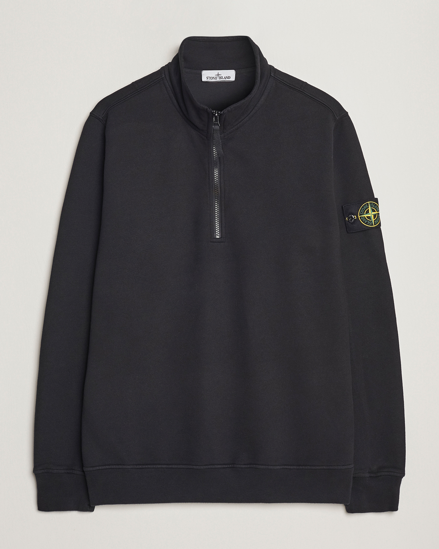 Herren | Pullover | Stone Island | Garment Dyed Fleece Half Zip Black