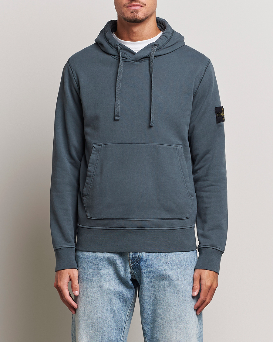 Herren | Pullover | Stone Island | Garment Dyed Fleece Hood Lead Grey