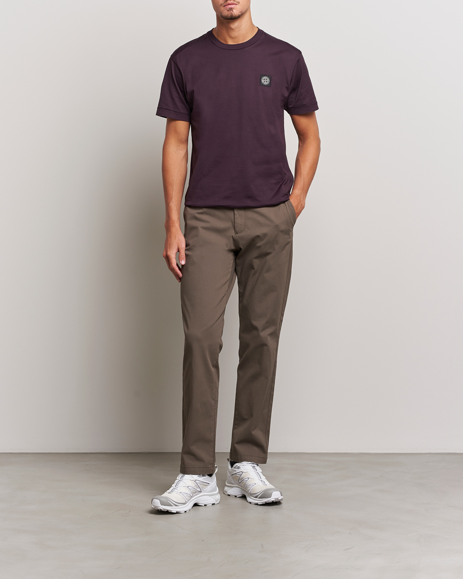 Herren | T-Shirts | Stone Island | Garment Dyed Jersey T-Shirt Dark Burgundy