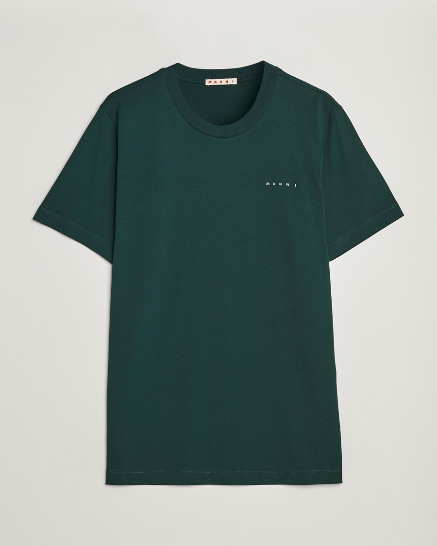 Herren | T-Shirts | Marni | Logo Embroidered T-Shirt Spherical Green