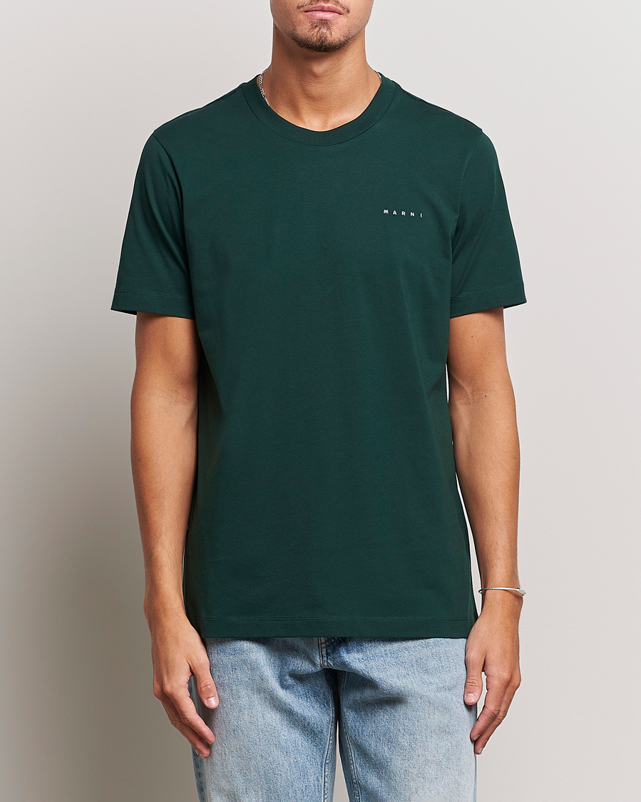 Herren | T-Shirts | Marni | Logo Embroidered T-Shirt Spherical Green