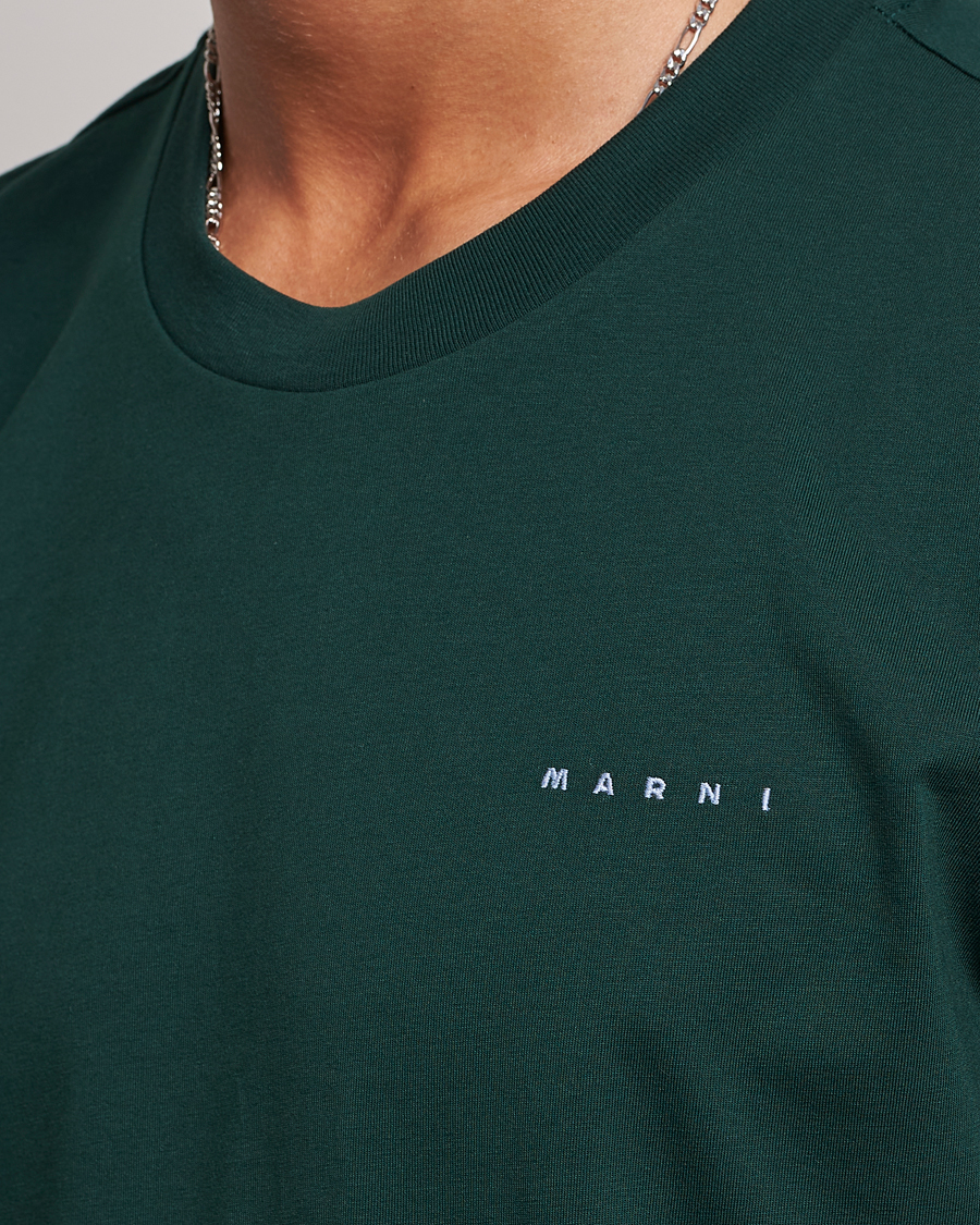 Herren | T-Shirts | Marni | Logo Embroidered T-Shirt Spherical Green