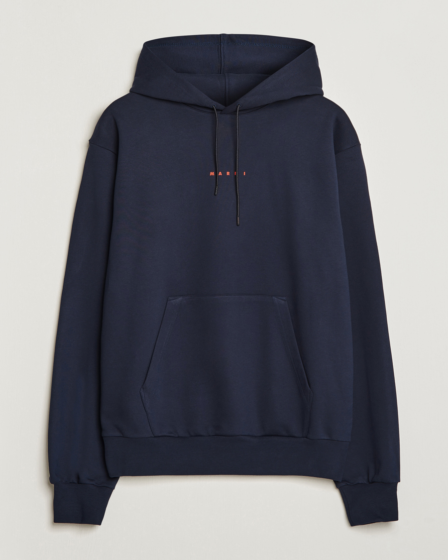 Herren | Pullover | Marni | Logo Applied Hoodie Navy