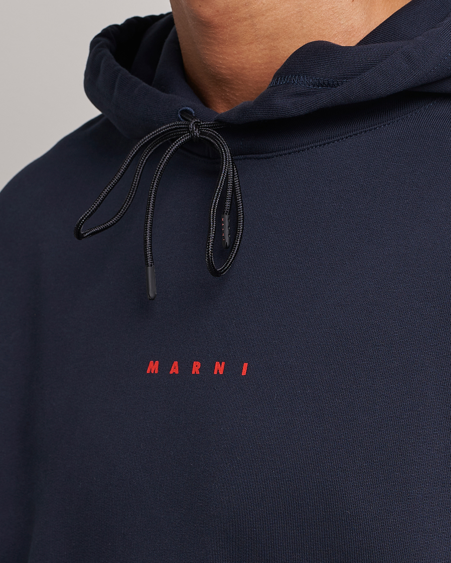 Herren | Pullover | Marni | Logo Applied Hoodie Navy