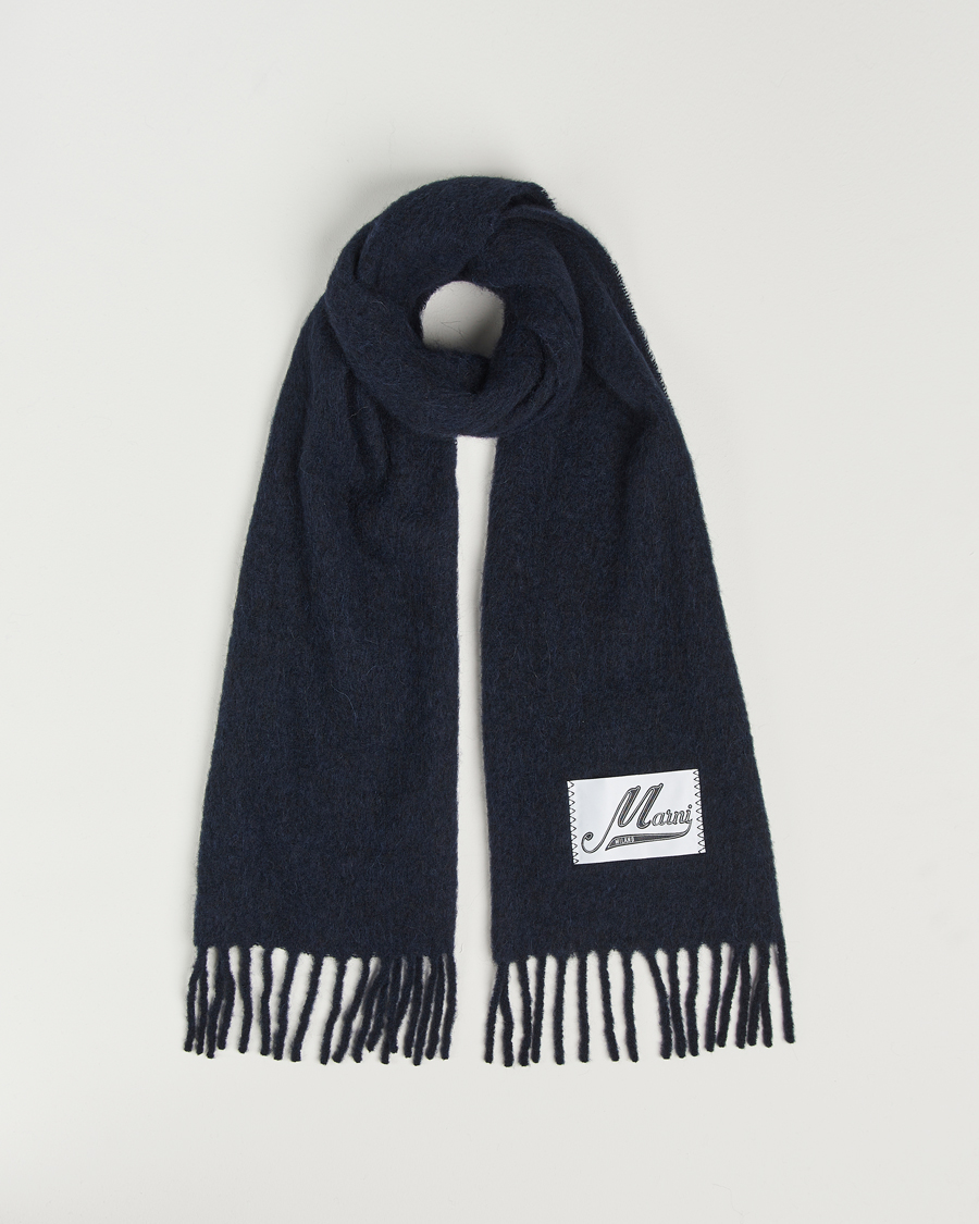 Herren | Marni Brushed Alpaca Scarf Blublack | Marni | Brushed Alpaca Scarf Blublack