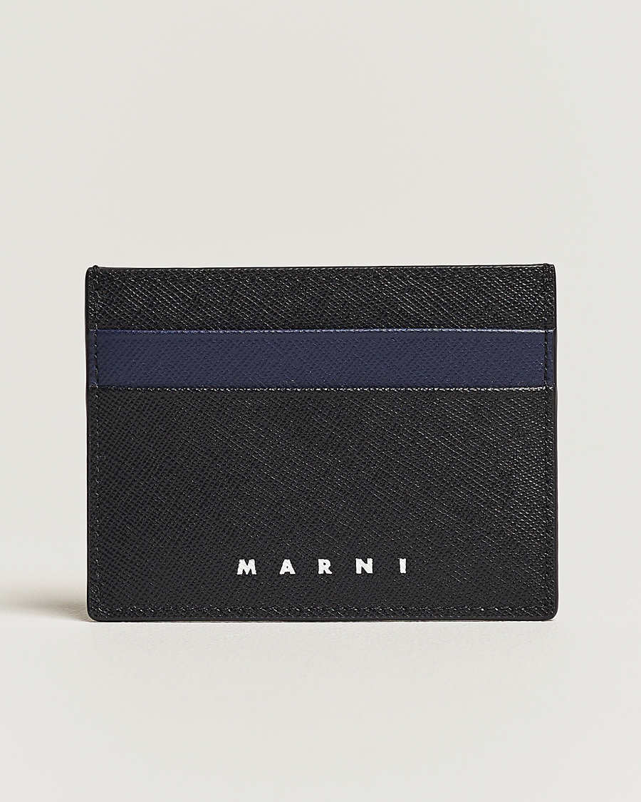 Herren | Marni Saffiano Leather Cardholder Blublack | Marni | Saffiano Leather Cardholder Blublack