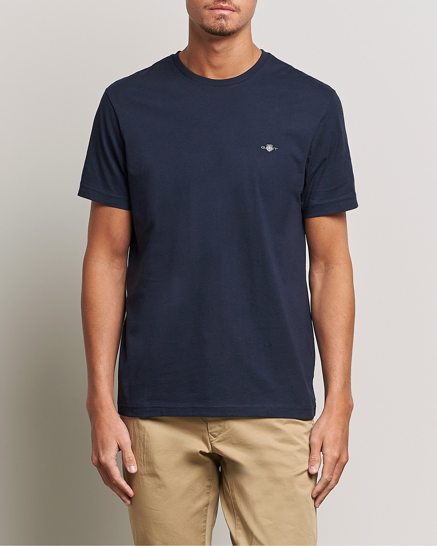 Herren | Kurzarm T-Shirt | GANT | The Original Solid T-Shirt Evening Blue