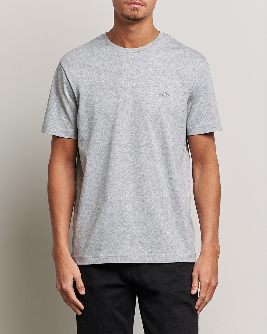 Herren | Kurzarm T-Shirt | GANT | The Original Solid T-Shirt Grey Melange