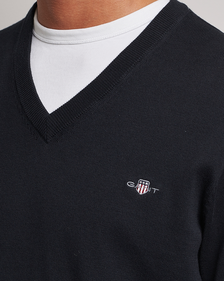 Herren | Pullover | Gant | Classic Cotton V-Neck Black