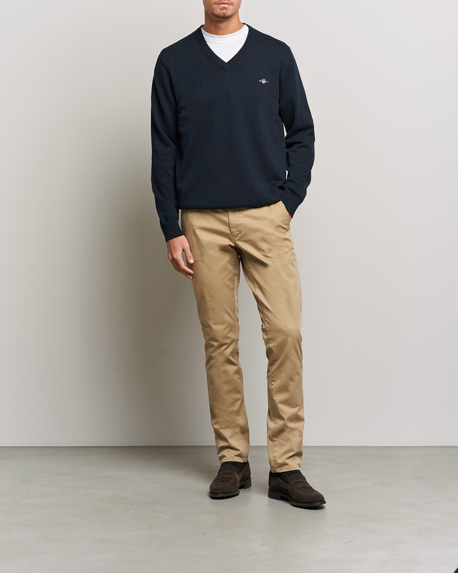 Herren | Hosen | Gant | Slim Fit Twill Chino Dark Khaki