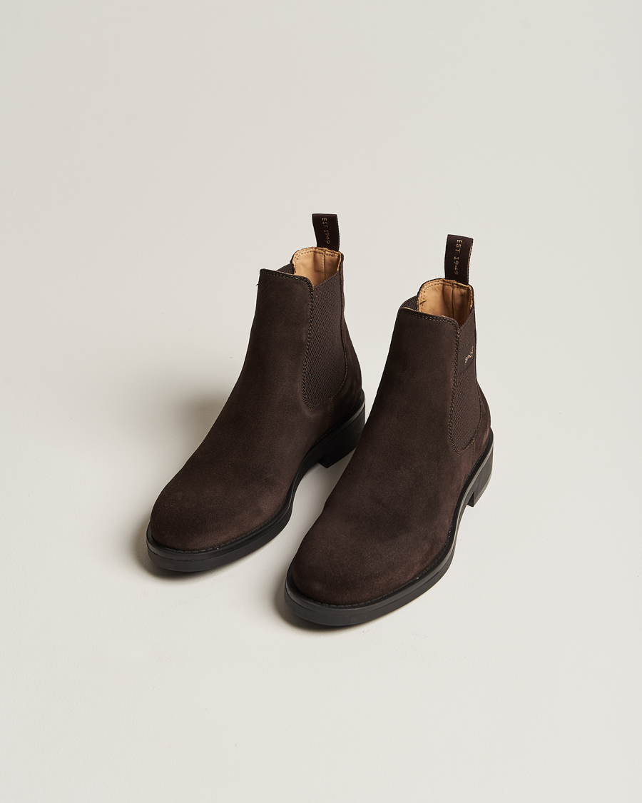 Herren | GANT Prepdale Suede Chelsea Boot Dark Brown | GANT | Prepdale Suede Chelsea Boot Dark Brown