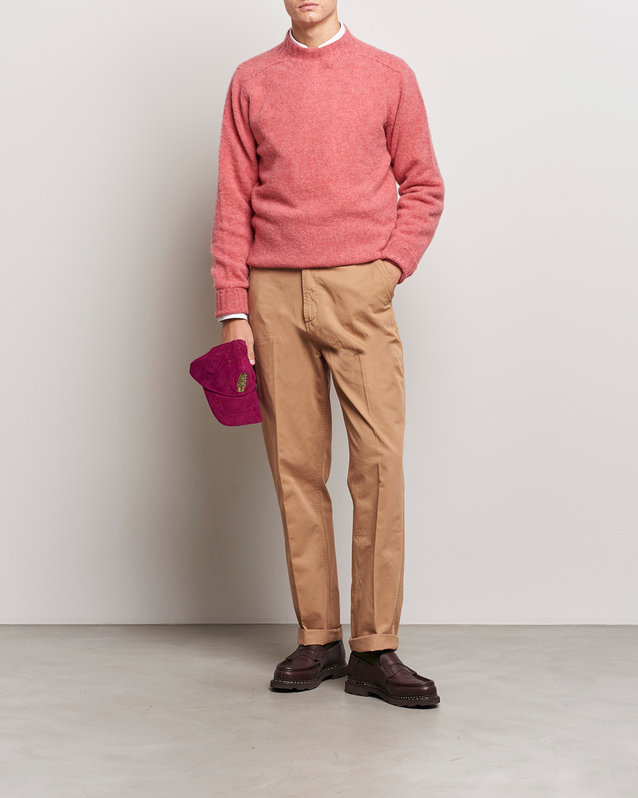 Herren | Pullover | Drake's | Brushed Shetland Mock Neck Jumper Pink