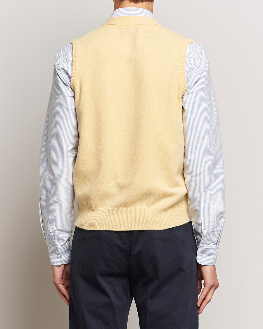 Herren | Pullover | Drake's | Lambswool Vest Cardigan Yellow