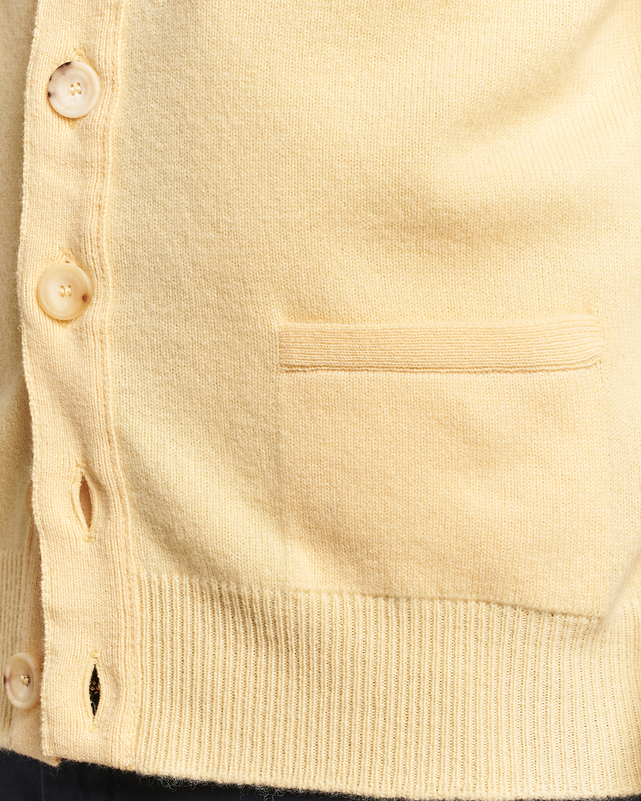 Herren | Pullover | Drake's | Lambswool Vest Cardigan Yellow